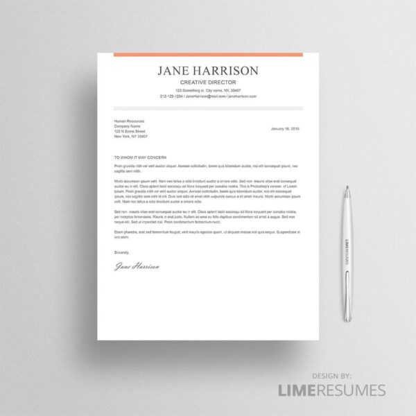 Cover letter template for Microsoft Word