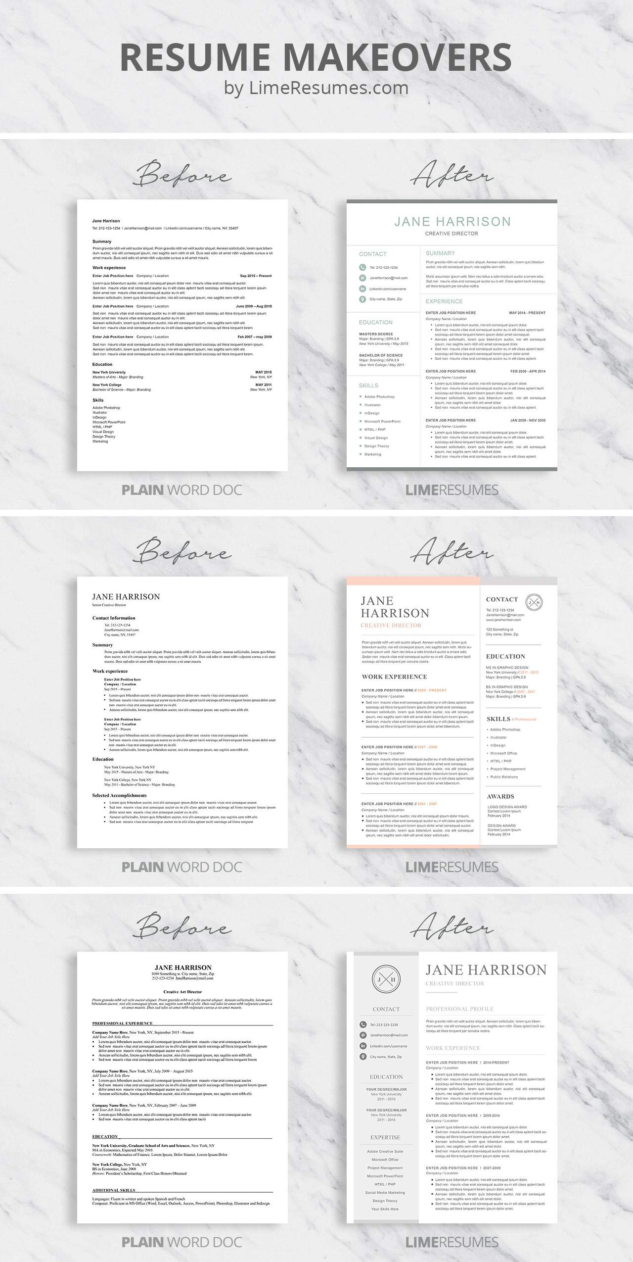 Resume templates for marketing professionals