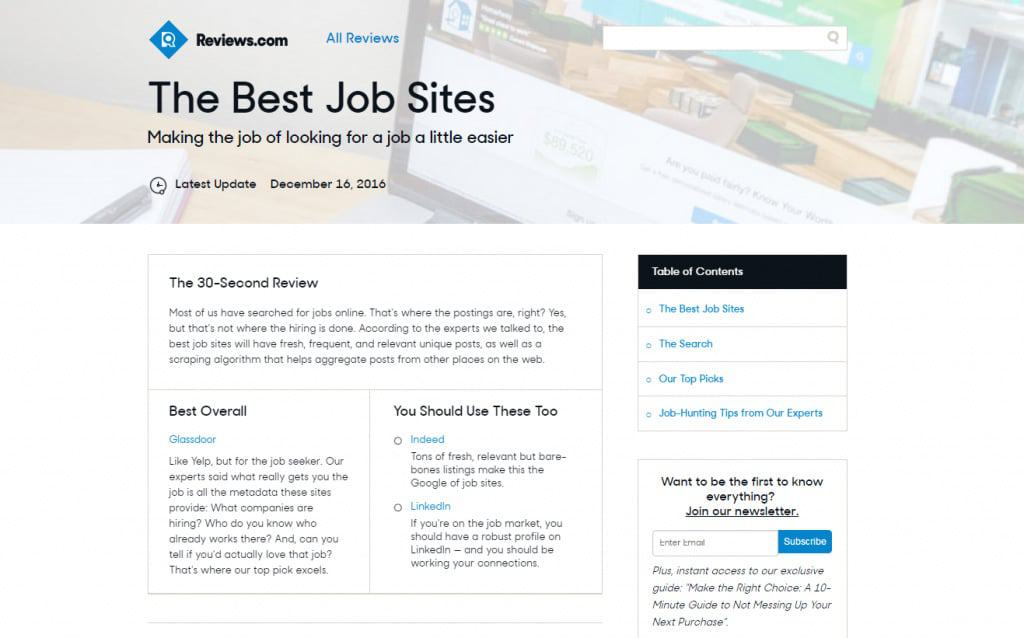 Best job sites