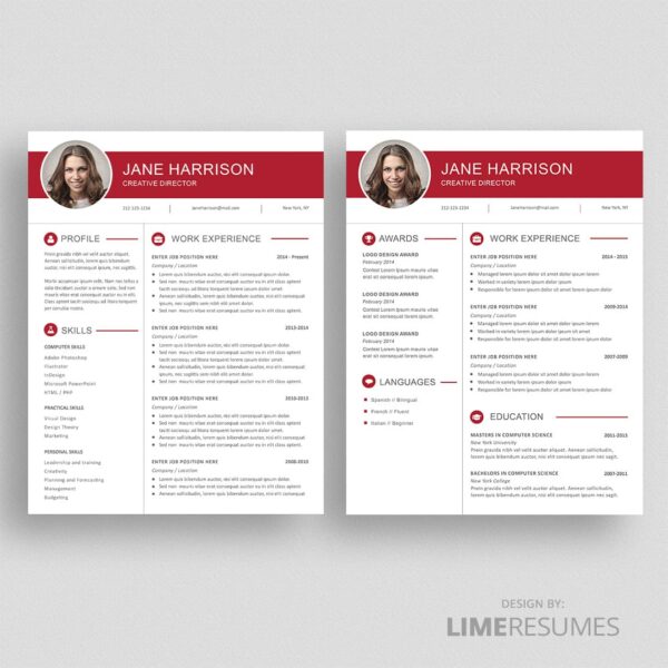 2 page resume with photo 07