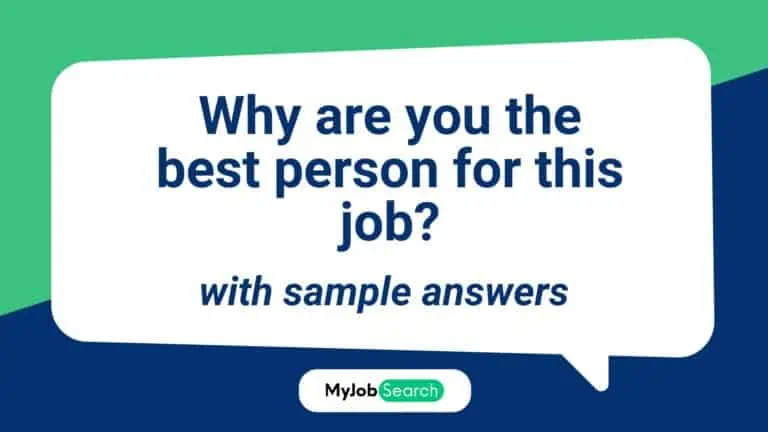 header graphic for the "why are you the best person for this job" post on myjobsearch.com